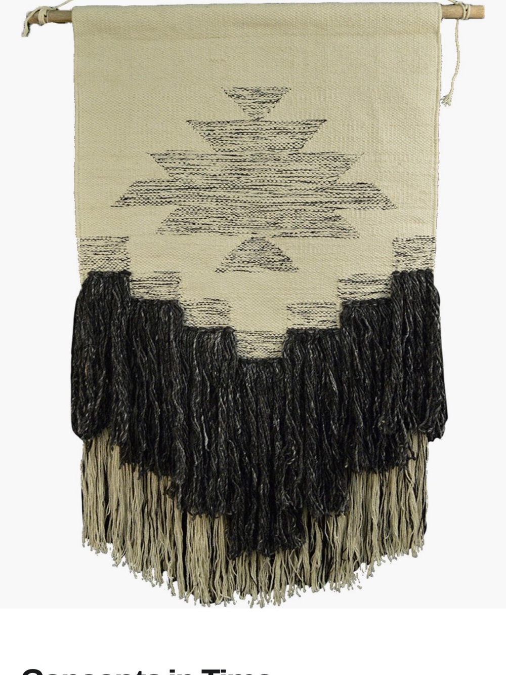 Santa Fe Woven Design Co wall hanging - Cream & Black